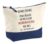 Pochette d'un Mathématicien ça n'existe pas | Idée Cadeau pour Collègue Travail Retraite Trousse Grand Format Maquillage Toilette
