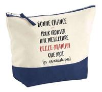 Pochette D'une Belle-Maman Ça N'existe Pas Idée Cadeau Pour Collègue Travail Retraite Trousse Grand Format Maquillage Toilette