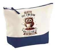 Pochette D'une Juliette Chouette Grain Idée Cadeau Pour Collègue Travail Retraite Trousse Grand Format Maquillage Toilette