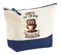 Pochette D'une Laurette Chouette Grain Idée Cadeau Pour Collègue Travail Retraite Trousse Grand Format Maquillage Toilette