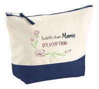 Pochette d'une Mamie d'exception | Idée Cadeau pour Collègue Travail Retraite Trousse Grand Format Maquillage Toilette