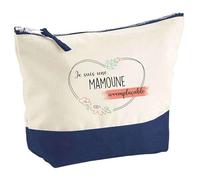 Pochette d'une Mamoune Irremplaçable | Idée Cadeau pour Collègue Travail Retraite Trousse Grand Format Maquillage Toilette