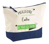 Pochette d'une Meilleure Cadre de Tous Les Temps | Idée Cadeau pour Collègue Travail Retraite Trousse Grand Format Maquillage Toilette