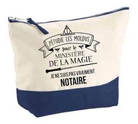 Pochette d'une Notaire Ministère de la Magie | Idée Cadeau pour Collègue Travail Retraite Trousse Grand Format Maquillage Toilette