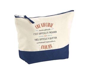 Pochette d'une Virginie Aussi Géniale | Idée Cadeau pour Collègue Travail Retraite Trousse Grand Format Maquillage Toilette