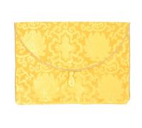 Pochette en Brocart de Soie à Nœud pour Cartes et Dossier A4 | Finition Soignée, Style Chinois Élégant, Usage Présent, Coloris Jaune, pour Proches et Amis en Coutumes Chinoises