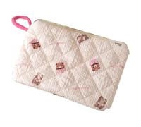 Pochette en coton matelassé pour pièces de monnaie, petit sac de rangement avec fermeture éclair et jolis imprimés, Corde Little Bear, Corde Little Bear