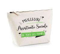 Pochette en coton pour accessoires - Meilleure trousse assistante sociale - Dimensions généreuses