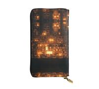 Pochette en cuir à motif bibliothèque (19,1 x 10,4 cm) - Porte-monnaie pour clés