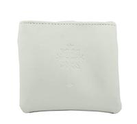 Pochette en cuir blanc véritable | en relief avec croix fleur de lis | fermeture éclair | Parfait pour les perles de rocaille et de chaplet | Excellent cadeau de première communion ou de confirmation