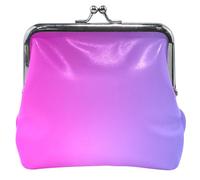 Pochette en cuir dégradé rose bleu vif personnalisé pour femmes mignon baiser serrure filles change porte-monnaie, Dégradé rose et bleu vif, Classique