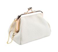 Pochette en cuir | Kiss Lock Wallet Portable | Lipstick Holder Bag | For Women Girls Ladies Wives Students Travelers Collectors Professionals Cash Cards Receipts Shopping Traveling, Blanc, Consulte la