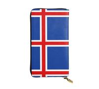 Pochette en cuir motif drapeau de l'Islande (19,1 x 10,4 cm) - Porte-monnaie pour clés