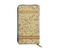 Pochette en cuir motif labyrinthe au trésor (19,1 x 10,4 cm) - Porte-monnaie pour clés