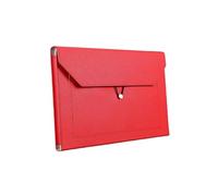 Pochette en Cuir Pour Documents Portable,A4 Sacoche à Documents Commerciaux,PU Porte Documents,Package de Fichiers,Organisateur de Documents,Imperméable,Unisexe,Travail et Les études (Rouge)