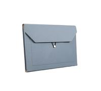 Pochette en Cuir Pour Documents Portable,A4 Sacoche à Documents Commerciaux,PU Porte Documents,Package de Fichiers,Organisateur de Documents,Imperméable,Unisexe,Travail et Les études (Bleu Clair)