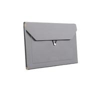 Pochette en Cuir Pour Documents Portable,A4 Sacoche à Documents Commerciaux,PU Porte Documents,Package de Fichiers,Organisateur de Documents,Imperméable,Unisexe,Travail et Les études (Gris)