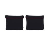 Pochette en Cuir PU Noir pour écouteurs, 2 pièces, Fermeture élastique Automatique, Sac de Rangement Portable pour écouteurs e Monnaie, clé USB, Bijoux