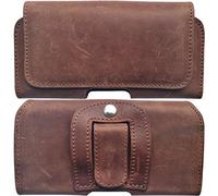 Pochette en Cuir véritable pour Samsung Galaxy A53 A33 A52 A51 A50 A41 A20 S10+ S20 FE S21 FE S22 S22+ S26 S26+ | Housse de Protection latérale croisée Cuir avec Ceinture et Clip | 1A Marron