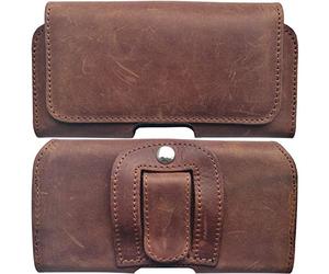 Pochette en Cuir véritable pour Samsung Galaxy A53 A33 A52 A51 A50 A41 A20 S10+ S20 FE S21 FE S22 S22+ S26 S26+ | Housse de Protection latérale croisée Cuir avec Ceinture et Clip | 1A Marron