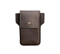 Pochette en cuir vintage pour téléphone, petit sac de taille pour homme, sac holster avec clip de ceinture, voyage en plein air pour les sorties (noir)