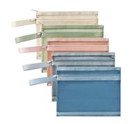 Pochette en filet A5 à 2 compartiments, ipow 5 pcs portable pochette de rangement en nylon pochette à fermeture éclair pour jouets, documents, bureau, rangement, déplacements et plus encore