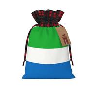 Pochette en jute avec cordon de serrage en tissu écossais et étiquette en papier kraft, léger et durable