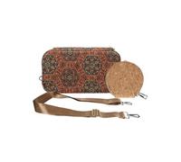 Pochette en Liège Bandoulière Double Grande Poche Zip Motif Lys Multicolore