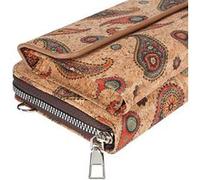 Pochette en Liège Bandoulière Double Poche Magnétique Motif Cachemire Multicolore
