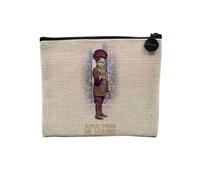 Pochette en Lin - Adulting is Hard Collage Vintage Illustration Art Humour Parodie - Trousse Maquillage en Toile Aspect Lin - Porte Monnaie - 15 x10 cm