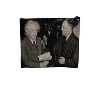 Pochette en Lin - Albert Einstein Celebrite Photo Ancienne Scientifique - Trousse Maquillage en Toile Aspect Lin - Porte Monnaie - 15 x10 cm