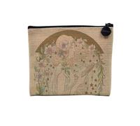Pochette en Lin - Art Nouveau Gypsy Nymphe Elegant Moderne Decoratif Design Print - Trousse Maquillage en Toile Aspect Lin - Porte Monnaie - 15 x10 cm