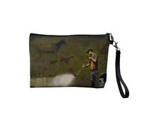 Pochette en Lin - Banksy Whitewashing Lascaux Peinture Rupestre Grotte - Trousse Maquillage en Toile Aspect Lin - Trousse de Toilette - 23,5 x15 cm