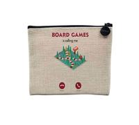 Pochette en Lin - Board Games is Calling Me Leisure Home - Trousse Maquillage en Toile Aspect Lin - Porte Monnaie - 15 x10 cm