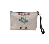 Pochette en Lin - Board Games is Calling Me Leisure Home - Trousse Maquillage en Toile Aspect Lin - Trousse de Toilette - 23,5 x15 cm
