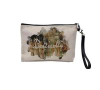 Pochette en Lin - Botticelli Signature Peinture Renaissance Célèbre Peintre Artiste Portraits - Trousse Maquillage en Toile Aspect Lin - Trousse de Toilette - 23,5 x15 cm