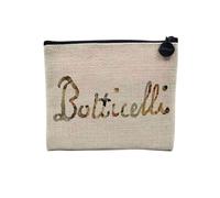 Pochette en Lin - Botticelli Signature Renaissance Célèbre Peintre Artiste Portraits - Trousse Maquillage en Toile Aspect Lin - Porte Monnaie - 15 x10 cm