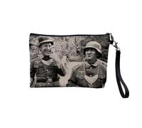 Pochette en Lin - Bourvil Louis De Funes Tournage La Grande Vadrouille Complices - Trousse Maquillage en Toile Aspect Lin - Trousse de Toilette - 23,5 x15 cm