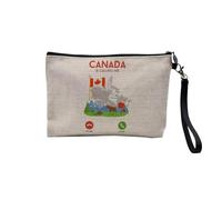 Pochette en Lin - Canada is Calling Me Nature Landscape Lake - Trousse Maquillage en Toile Aspect Lin - Trousse de Toilette - 23,5 x15 cm