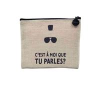 Pochette en Lin - C'est à Moi Que tu parles ? Taxi Driver Film - Trousse Maquillage en Toile Aspect Lin - Porte Monnaie - 15 x10 cm