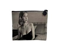 Pochette en Lin - Corine Rottschafer Miss Monde 1959 Pin up Mannequin - Trousse Maquillage en Toile Aspect Lin - Porte Monnaie - 15 x10 cm