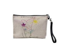 Pochette en Lin - Dessin d'enfant Ma Fille Est Une Artiste Mignon - Trousse Maquillage en Toile Aspect Lin - Trousse de Toilette - 23,5 x15 cm