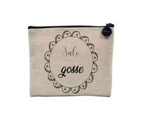 Pochette en Lin - Dessin Sale Gosse Humour Message - Trousse Maquillage en Toile Aspect Lin - Porte Monnaie - 15 x10 cm
