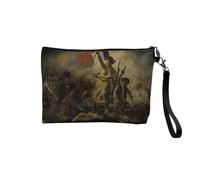 Pochette en Lin - Eugene Delacroix La Liberte Guidant Le Peuple Revolution - Trousse Maquillage en Toile Aspect Lin - Trousse de Toilette - 23,5 x15 cm