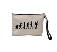 Pochette en Lin - Evolution Randonnée Marche Nature Montagne - Trousse Maquillage en Toile Aspect Lin - Trousse de Toilette - 23,5 x15 cm