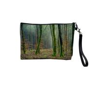Pochette en Lin - Foret au Tronc Couverts de Mousse Paysage Nature - Trousse Maquillage en Toile Aspect Lin - Trousse de Toilette - 23,5 x15 cm