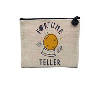 Pochette en Lin - Fortune Teller Crystal Ball Tarot Astrology - Trousse Maquillage en Toile Aspect Lin - Porte Monnaie - 15 x10 cm