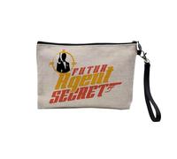 Pochette en Lin - Futur Agent Secret Métier Héros Combat - Trousse Maquillage en Toile Aspect Lin - Trousse de Toilette - 23,5 x15 cm