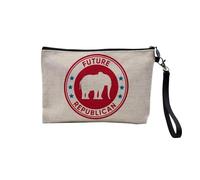 Pochette en Lin - Future Republican Politics Humor - Trousse Maquillage en Toile Aspect Lin - Trousse de Toilette - 23,5 x15 cm