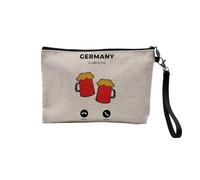Pochette en Lin - Germany is Calling Me Beer Party Oktoberfest - Trousse Maquillage en Toile Aspect Lin - Trousse de Toilette - 23,5 x15 cm